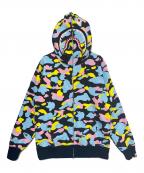 A BATHING APEアベイシングエイプ）の古着「26SS NEW MULTI CAMO SHARK FULL ZIP HOODIE」｜マルチカラー