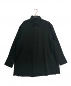 AMI Alexandre Mattiussiアミアレクサンドルマテュッシ）の古着「WOOL LONG OVERSIZED SHIRT」｜ブラック