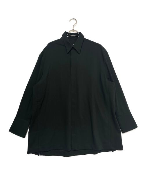 AMI Alexandre Mattiussi（アミアレクサンドルマテュッシ）AMI Alexandre Mattiussi (アミアレクサンドルマテュッシ) WOOL LONG OVERSIZED SHIRT ブラック サイズ:38の古着・服飾アイテム