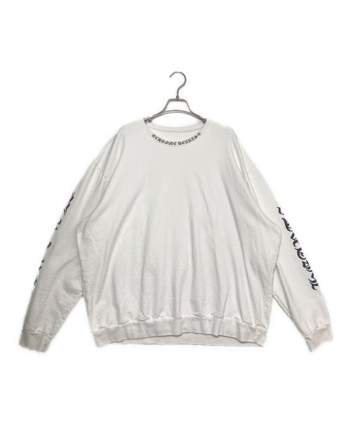 CHROME HEARTS（クロムハーツ）CHROME HEARTS (クロムハーツ) Neck Logo Crew Sweat ホワイト サイズ:XLの古着・服飾アイテム