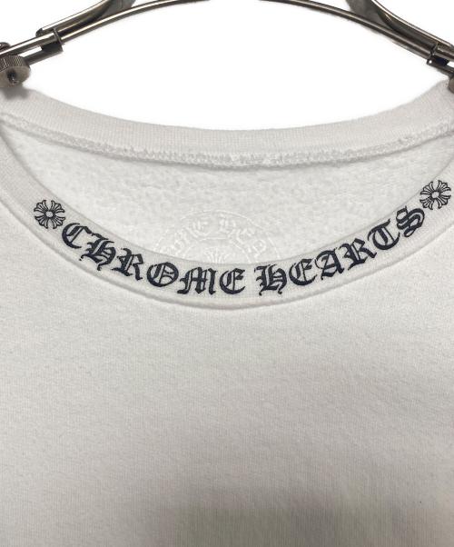 CHROME HEARTS（クロムハーツ）CHROME HEARTS (クロムハーツ) Neck Logo Crew Sweat ホワイト サイズ:XLの古着・服飾アイテム