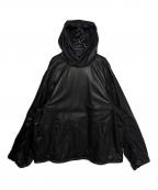 BALENCIAGAバレンシアガ）の古着「Oversized Leather Hoodie 」｜ブラック
