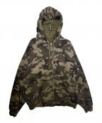 SUPREMEシュプリーム）の古着「Zip Up Hooded Sweatshirt Woodland Camo」｜グリーン