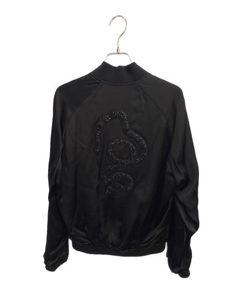 Saint Laurent Paris（サンローランパリ）Saint Laurent Paris (サンローランパリ) 16AW バックスネーク刺繍 スタジアム ジャケット ブラック サイズ:44の古着・服飾アイテム