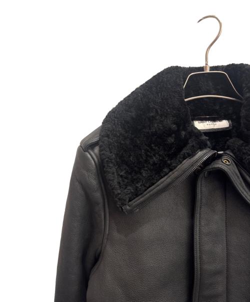 Saint Laurent Paris（サンローランパリ）Saint Laurent Paris (サンローランパリ) アビエイター ムートン ジャケット ブラック サイズ:44の古着・服飾アイテム