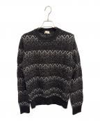 Saint Laurent Parisサンローランパリ）の古着「Zigzag Knit」｜ブラック×シルバー