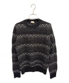 Saint Laurent Paris（サンローランパリ）の古着「Zigzag Knit」｜ブラック×シルバー