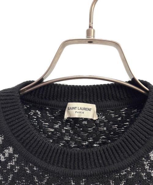 Saint Laurent Paris（サンローランパリ）Saint Laurent Paris (サンローランパリ) Zigzag Knit ブラック×シルバー サイズ:Sの古着・服飾アイテム