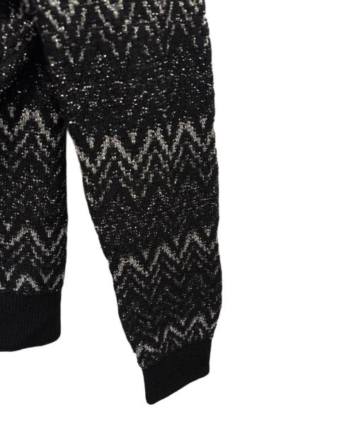 Saint Laurent Paris（サンローランパリ）Saint Laurent Paris (サンローランパリ) Zigzag Knit ブラック×シルバー サイズ:Sの古着・服飾アイテム