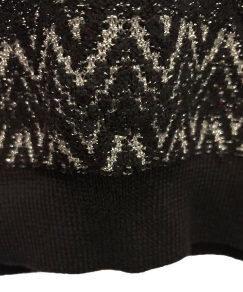 Saint Laurent Paris（サンローランパリ）Saint Laurent Paris (サンローランパリ) Zigzag Knit ブラック×シルバー サイズ:Sの古着・服飾アイテム