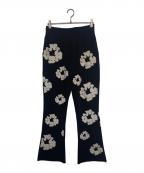 Denim Tears×READYMADEデニムティアーズ×レディメイド）の古着「COTTON WREATH SWEAT FLARE PANTS」｜ブラック×ホワイト
