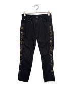 KAPITALキャピタル）の古着「Straight-Leg Embellished Cotton-Blend Corduroy Trousers」｜ブラック
