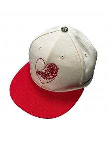 CHROME HEARTS（クロムハーツ）の古着「VINY HEART ""LOVE YOU"" Base Ball Cap」｜ホワイト×レッド