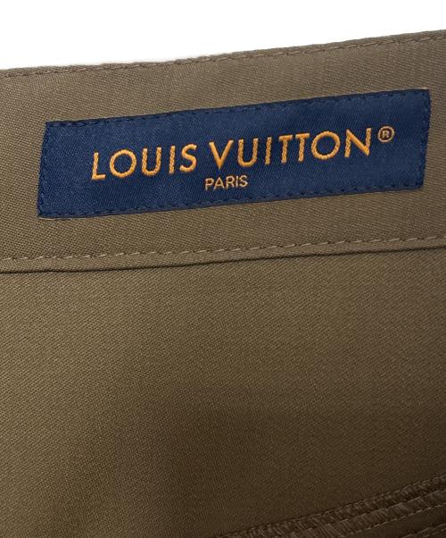 LOUIS VUITTON（ルイ ヴィトン）LOUIS VUITTON (ルイ ヴィトン) ターコイズ装飾テーラードウールワークダブルニーロングパンツ カーキ サイズ:52の古着・服飾アイテム