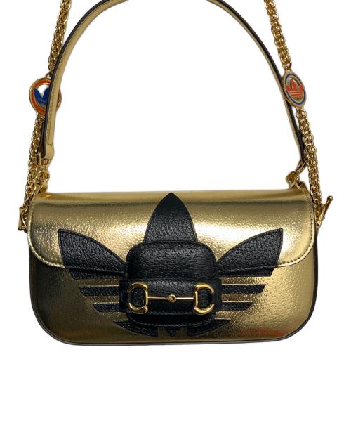 adidas（アディダス）adidas (アディダス) GUCCI (グッチ) チェーンショルダーバッグ ホースビット1955 ゴールドの古着・服飾アイテム