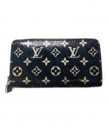 LOUIS VUITTON（ルイ ヴィトン）の古着「エキゾチック レザー ジッピー ウォレット」｜ブラック