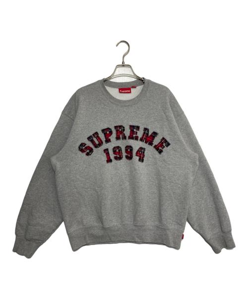 SUPREME（シュプリーム）Supreme (シュプリーム) 26SS Plaid Arc Crewneck グレー サイズ:Mの古着・服飾アイテム