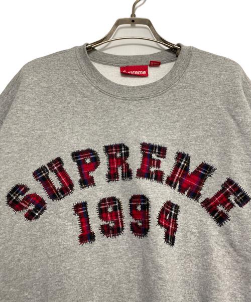 SUPREME（シュプリーム）Supreme (シュプリーム) 26SS Plaid Arc Crewneck グレー サイズ:Mの古着・服飾アイテム