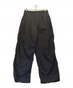 COMME des GARCONS HOMMEコムデギャルソン オム）の古着「Nylon tussah tuck pants」｜ブラック