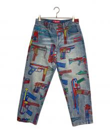 SUPREME（シュプリーム）の古着「Guns Embroidered Loose Fit Jean ( ガンズ エンブロイダード ルーズ フィット ジーン )」｜スカイブルー