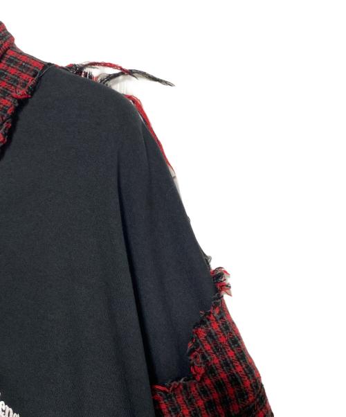BALENCIAGA（バレンシアガ）BALENCIAGA (バレンシアガ) Red & Black Check Patched Shirt ブラック×レッド サイズ:Mの古着・服飾アイテム
