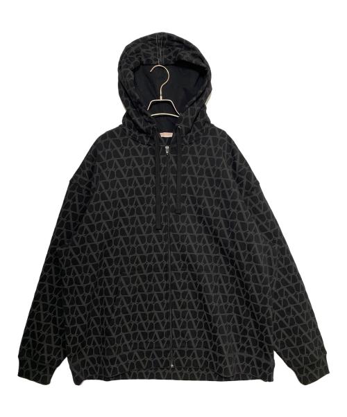 VALENTINO（ヴァレンティノ）VALENTINO (ヴァレンティノ) トワル イコノグラフ ジップ パーカー ブラック サイズ:Lの古着・服飾アイテム