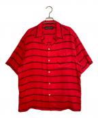 WACKO MARIAワコマリア）の古着「26SS STRIPED OPEN COLLAR SHIRT S/S ( ストライプ オープンカラー シャツ ショートスリーブ )」｜レッド