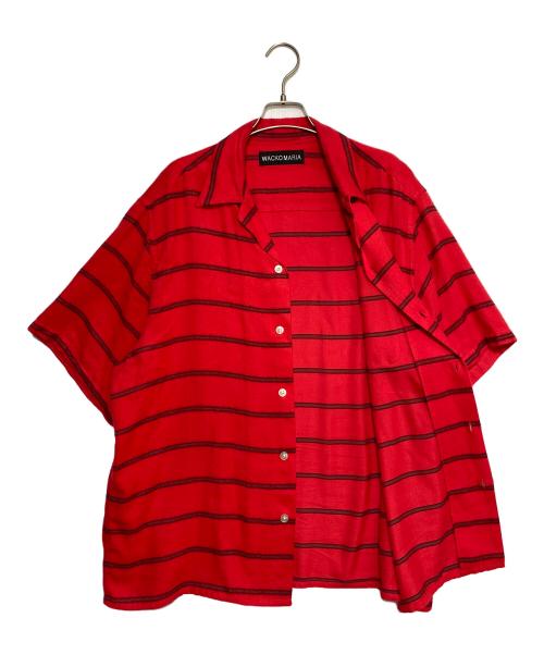 WACKO MARIA（ワコマリア）WACKO MARIA (ワコマリア) 26SS STRIPED OPEN COLLAR SHIRT S/S ( ストライプ オープンカラー シャツ ショートスリーブ ) レッド サイズ:XXLの古着・服飾アイテム