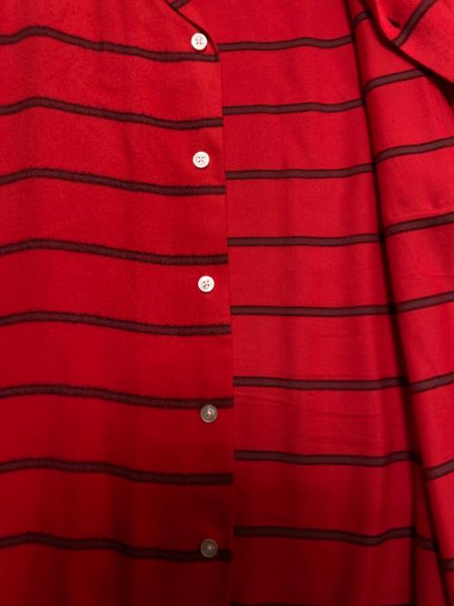 WACKO MARIA（ワコマリア）WACKO MARIA (ワコマリア) 26SS STRIPED OPEN COLLAR SHIRT S/S ( ストライプ オープンカラー シャツ ショートスリーブ ) レッド サイズ:XXLの古着・服飾アイテム