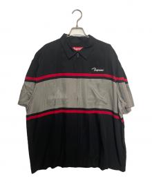 SUPREME（シュプリーム）の古着「26ss Silk Zip Up S/S Shirt」｜ブラック×グレー
