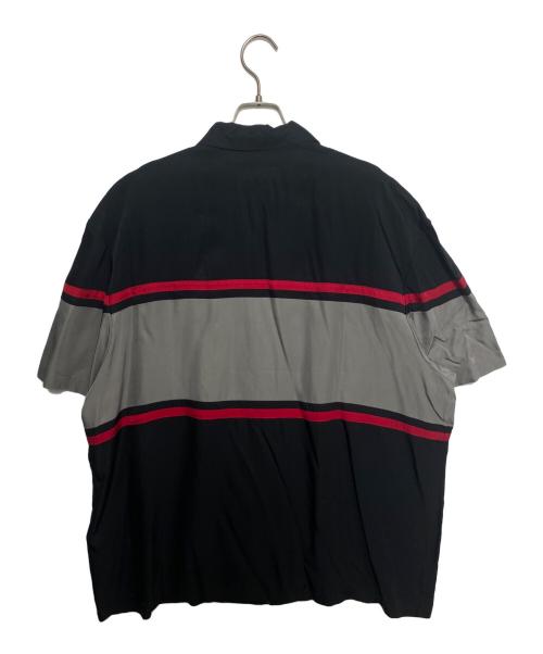 SUPREME（シュプリーム）Supreme (シュプリーム) 26ss Silk Zip Up S/S Shirt ブラック×グレー サイズ:XLの古着・服飾アイテム
