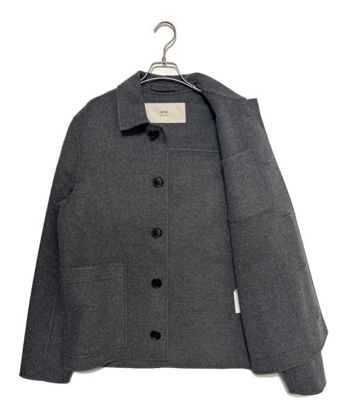 AMI Alexandre Mattiussi（アミアレクサンドルマテュッシ）AMI Alexandre Mattiussi (アミアレクサンドルマテュッシ) Wool Boxy Jacket グレー サイズ:Sの古着・服飾アイテム