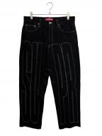 SUPREMEシュプリーム）の古着「Inset Spellout Baggy Jean」｜ブラック