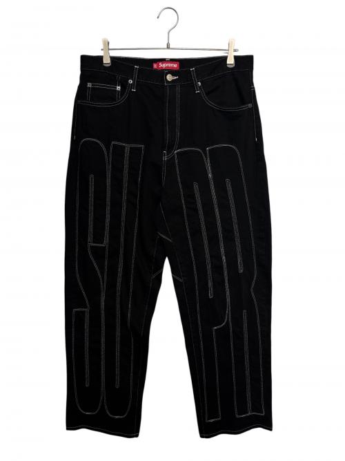 SUPREME（シュプリーム）SUPREME (シュプリーム) Inset Spellout Baggy Jean ブラック サイズ:32の古着・服飾アイテム