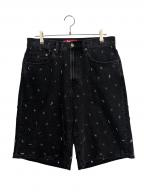 SUPREMEシュプリーム）の古着「Stars Studded Baggy Denim Short」｜ブラック
