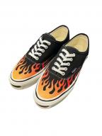 KAMIYAカミヤ）の古着「Herc Fire Pattern Vulcanized Sneaker」｜ブラック