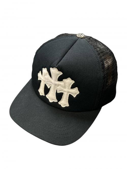 CHROME HEARTS（クロムハーツ）Chrome Hearts (クロムハーツ) Triple Cross Trucker Cap ブラック×ホワイトの古着・服飾アイテム