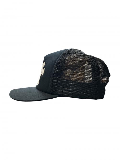CHROME HEARTS（クロムハーツ）Chrome Hearts (クロムハーツ) Triple Cross Trucker Cap ブラック×ホワイトの古着・服飾アイテム