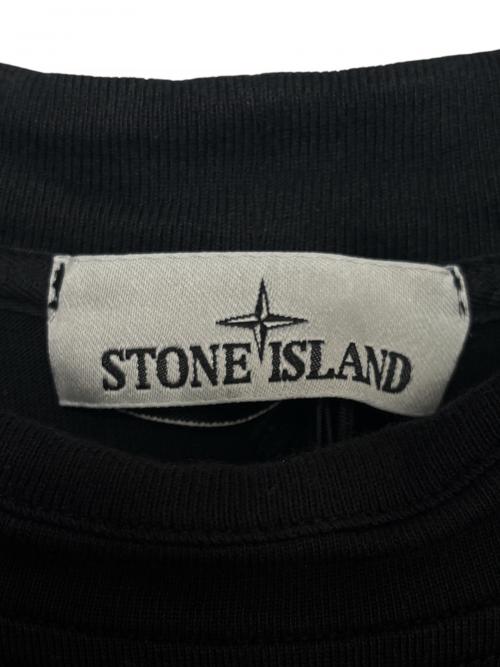 STONE ISLAND（ストーンアイランド）STONE ISLAND (ストーンアイランド) Cotton sweatshirt double collar raglan sleeves ブラック サイズ:Lの古着・服飾アイテム
