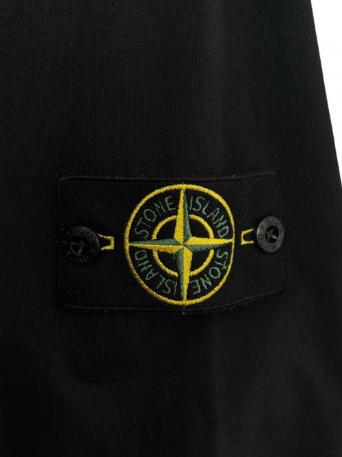 STONE ISLAND（ストーンアイランド）STONE ISLAND (ストーンアイランド) Cotton sweatshirt double collar raglan sleeves ブラック サイズ:Lの古着・服飾アイテム