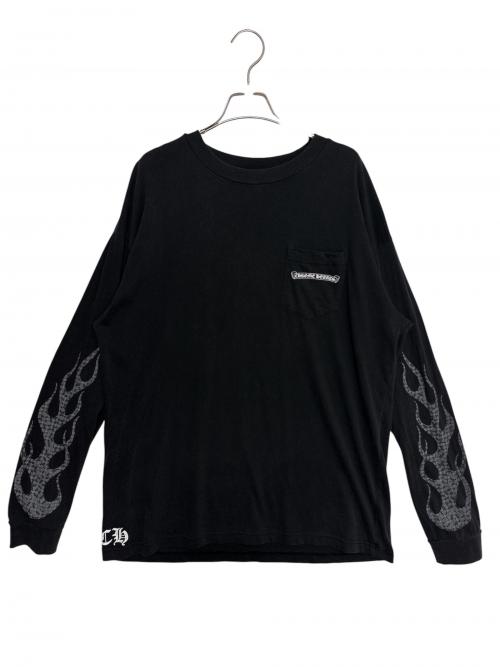 CHROME HEARTS（クロムハーツ）CHROME HEARTS (クロムハーツ) Flame Crosses Longsleeve ブラック サイズ:XLの古着・服飾アイテム