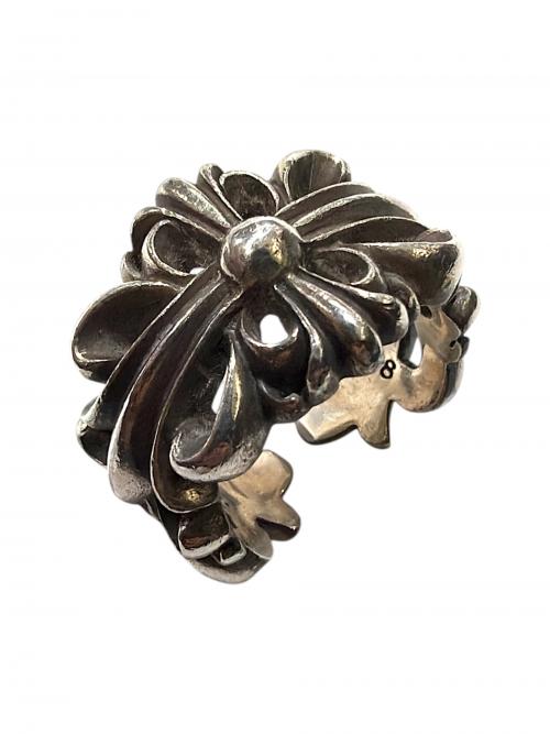 CHROME HEARTS（クロムハーツ）CHROME HEARTS (クロムハーツ) DOUBLE FLORAL CROSS RING ダブルフローラルクロスリング シルバー サイズ:21号の古着・服飾アイテム