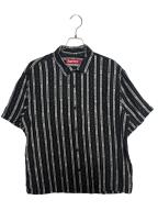 SUPREMEシュプリーム）の古着「Old English Stripe Silk S/S Shi0rt ( オールド イングリッシュ ストライプ シルク ショートスリーブ シャツ )」｜ブラック×ホワイト