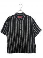 SUPREMEシュプリーム）の古着「Old English Stripe Silk S/S Shi0rt ( オールド イングリッシュ ストライプ シルク ショートスリーブ シャツ )」｜ブラック×ホワイト