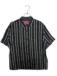 SUPREME（シュプリーム）の古着「Old English Stripe Silk S/S Shi0rt ( オールド イングリッシュ ストライプ シルク ショートスリーブ シャツ )」｜ブラック×ホワイト