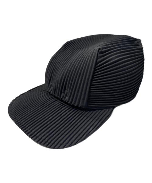 HOMME PLISSE ISSEY MIYAKE（オム プリッセ イッセイ ミヤケ）HOMME PLISSE ISSEY MIYAKE (オム プリッセ イッセイ ミヤケ) PLEATS CAP ブラック サイズ:FREEの古着・服飾アイテム