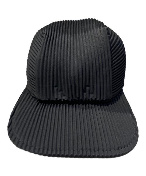 HOMME PLISSE ISSEY MIYAKE（オム プリッセ イッセイ ミヤケ）HOMME PLISSE ISSEY MIYAKE (オム プリッセ イッセイ ミヤケ) PLEATS CAP ブラック サイズ:FREEの古着・服飾アイテム