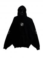 VETEMENTSヴェトモン）の古着「TRIPLE BIKER CROSS LOGO HOODIE ( トリプル バイカー クロス ロゴ フーディー )」｜ブラック