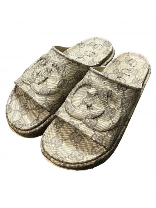 GUCCI（グッチ）GUCCI (グッチ) インターロッキングG スライド カーキ サイズ:11の古着・服飾アイテム