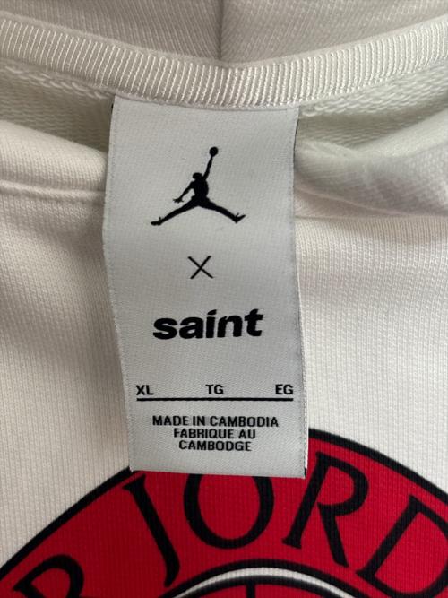 SAINT MICHAEL（セントマイケル）SAINT MICHAEL (セントマイケル) JORDAN BRAND (ジョーダン ブランド) 26SS MJ SM FLC HOODIE ホワイト サイズ:XLの古着・服飾アイテム